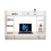 Basicwise Wall Mount Laptop Office Desk with Shelves, White QI003557.W